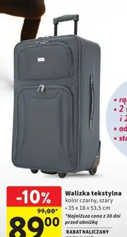 Intermarche Walizka tekstylna kolor czarny, szary 35 x 18 x 53,5 cm oferta