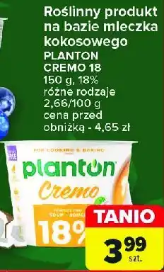 Carrefour Śmietana na bazie mleczka kokosowego 18% Planton (żywność) oferta