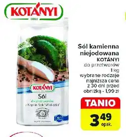 Carrefour Sól z wieliczki niejodowana Kotanyi oferta