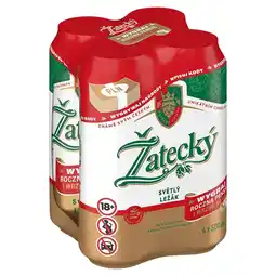 Carrefour Žatecký Světlý Ležák Piwo jasne pełne 4 x 500 ml oferta