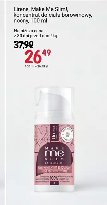 Rossmann Lirene, Make Me Slim!, koncentrat do ciała borowinowy, nocny, 100 ml oferta