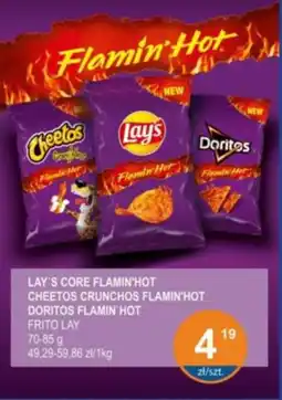 Rabat LAY'S CORE FLAMIN'HOT CHEETOS CRUNCHOS FLAMIN'HOT 70-85 g oferta
