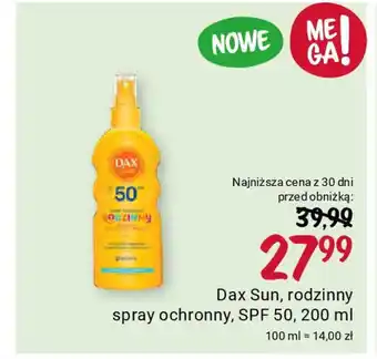 Rossmann Dax Sun, rodzinny spray ochronny, SPF 50, 200 ml oferta
