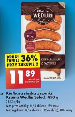 Biedronka Kiełbasa śląska z szynki Kraina Wędlin Select, 450 g oferta