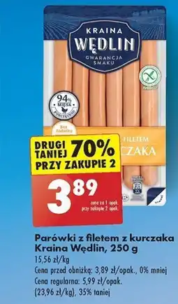 Biedronka Parówki z filetem z kurczaka Kraina Wędlin, 250 g oferta