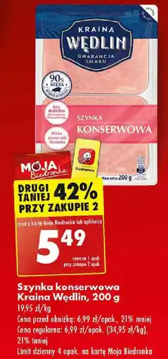 Biedronka Szynka konserwowa Kraina Wędlin, 200 g oferta