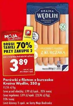 Biedronka Parówki z filetem z kurczaka Kraina Wędlin, 250 g oferta