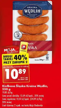 Biedronka Kiełbasa Śląska Kraina Wędlin, 550 g oferta