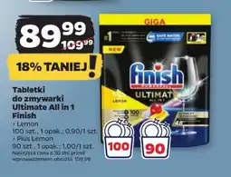 Tabletki do zmywarki Ultimate All in 1 Finish 100 szt. / 90 szt.