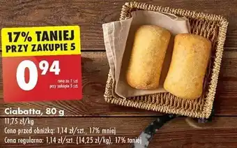 Biedronka Ciabatta, 80 g oferta