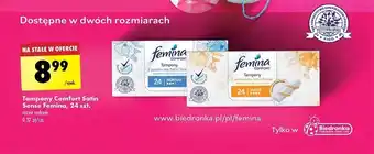 Biedronka Tampony Comfort Satin Sense Femina, 24 szt. oferta