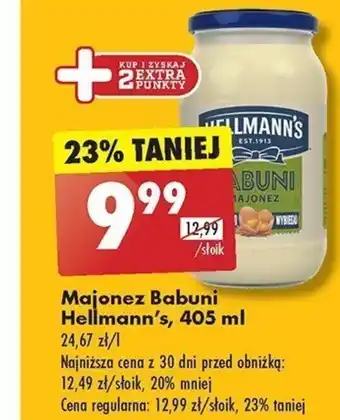 Biedronka Majonez Babuni Hellmann's, 405 ml oferta