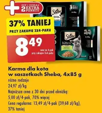Biedronka Karma dla kota w saszetkach Sheba, 4x85 g oferta