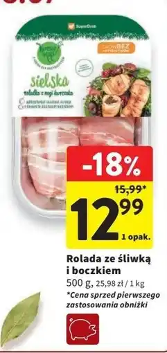 Intermarche Rolada z mięsa z suszonymi śliwkami i wędzonym boczkiem Superdrob oferta