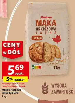 Auchan Auchan Mąka orkiszowa jasna1 kg oferta