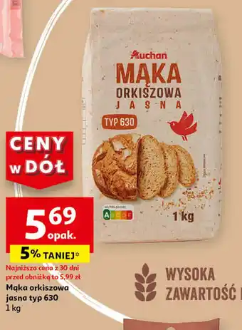 Auchan Auchan Mąka orkiszowa jasna1 kg oferta