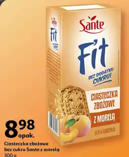 Auchan Sante Fit Ciasteczka zbożowe bez cukru z morelą 300g oferta