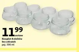 Auchan Komplet 8 słoików bez zakrętek 300 ml oferta