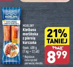 ALDI MORLINY Kiełbasa morlińska z piersią kurczaka 400 g oferta