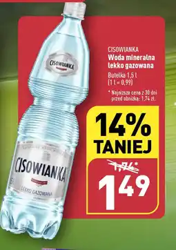 ALDI CISOWIANKA Woda mineralna lekko gazowana 1,5 l oferta