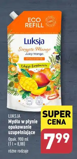 ALDI LUKSJA Mydło w płynie opakowanie uzupełniające 900 ml oferta