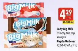 MOKPOL Lody Big Milk crunchy, trio pop, kanapka oferta