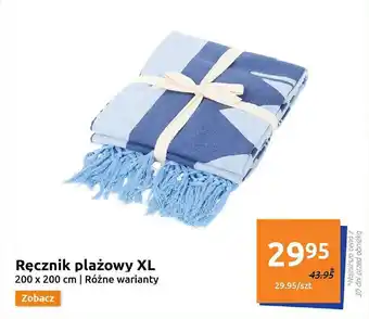 Action Ręcznik plażowy XL 200 x 200 cm oferta