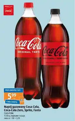E.Leclerc Napój gazowany Coca-Cola, Coca-Cola Zero, Sprite, Fanta Coca-Cola 1,5l oferta