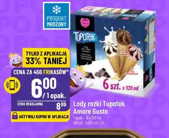 Polomarket Lody rożki Tupotek Amore Gusto 6 x 120 ml oferta