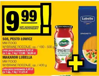 EuroSPAR Sos, pesto Łowicz + makaron Lubella oferta