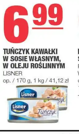 EuroSPAR Lisner Tuńczyk kawałki w sosie własnym, w oleju roślinnym 170g oferta