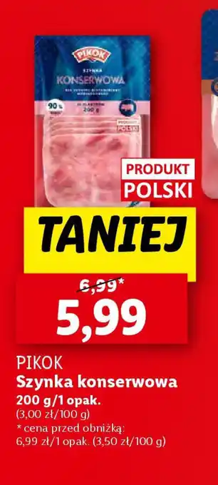 Lidl PIKOK Szynka konserwowa 200 g oferta