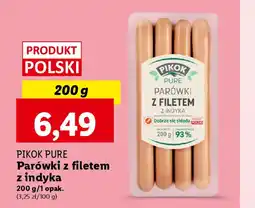 Lidl PIKOK PURE Parówki z filetem z indyka 200 g oferta