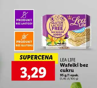 Lidl LEA LIFE Wafelki bez cukru 95 g oferta
