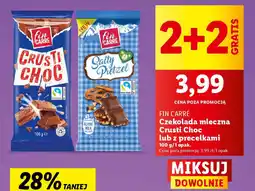 Lidl FIN CARRÉ Czekolada mleczna Crusti Choc lub z precelkami 100 g oferta