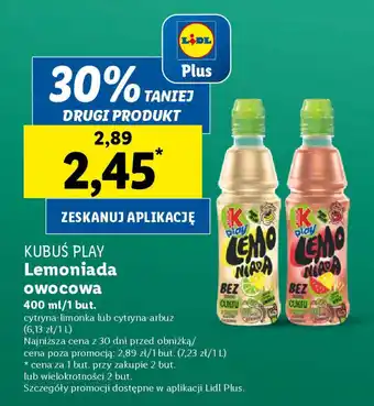 Lidl KUBUŚ PLAY Lemoniada owocowa 400 ml oferta