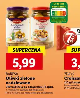Lidl BARESA Oliwki zielone nadziewane 240 ml oferta
