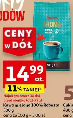 Auchan Kawa mielona 100% Robusta 500g oferta