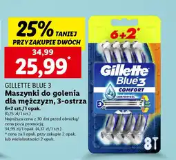 Lidl GILLETTE BLUE 3 Maszynki do golenia dla mężczyzn, 3-ostrza 6+2 szt. oferta