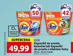 Lidl VIZIR Kapsułki do prania kolorów lub kapsułki do prania z efektem Fairy 50 szt., 42 szt. oferta