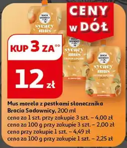 Auchan Mus morela z pestkami słonecznika Bracia Sadownicy, 200 ml oferta