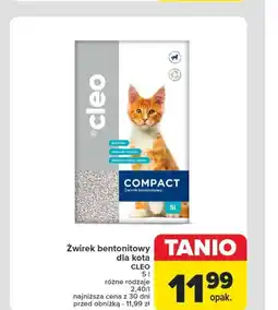 Carrefour Żwirek bentonitowy dla kota CLEO 5 l oferta