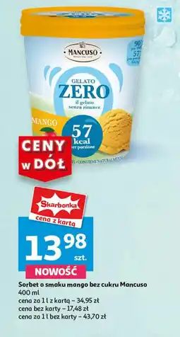 Auchan Sorbet o smaku mango bez cukru Mancuso 400 ml oferta