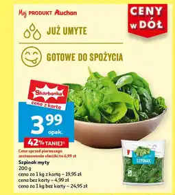 Auchan Szpinak myty 200 g oferta