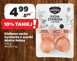 Netto Kiełbasa sucha żywiecka z szynki Mistrz Rohus 100 g oferta