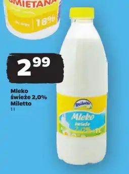 Netto Mleko świeże 2,0% Miletto 1 l oferta