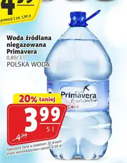 Prim Market Woda źródlana niegazowana Primavera 5 l oferta