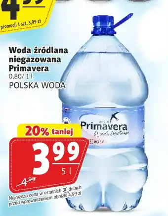 Prim Market Woda źródlana niegazowana Primavera 5 l oferta
