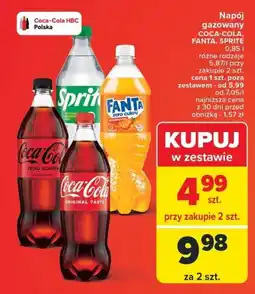 Carrefour Napój gazowany COCA-COLA, FANTA, SPRITE, 0,85 l oferta