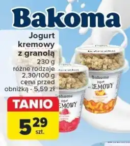 Carrefour Bakoma Jogurt kremowy z granolą 230 g oferta